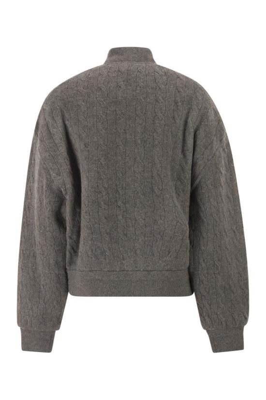 25FW 폴로 랄프로렌 케이블 니트 봄버 재킷  211966122 001 GREY - POLO RALPH LAUREN