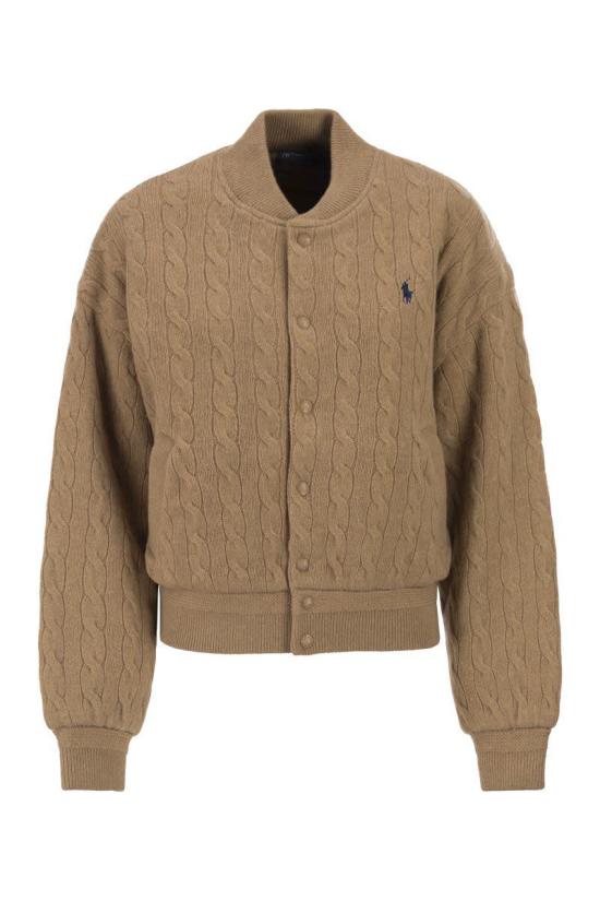 25FW 폴로 랄프로렌 케이블 니트 봄버 재킷  211966122 002 Brown