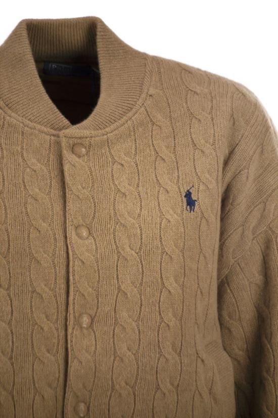 25FW 폴로 랄프로렌 케이블 니트 봄버 재킷  211966122 002 Brown - POLO RALPH LAUREN