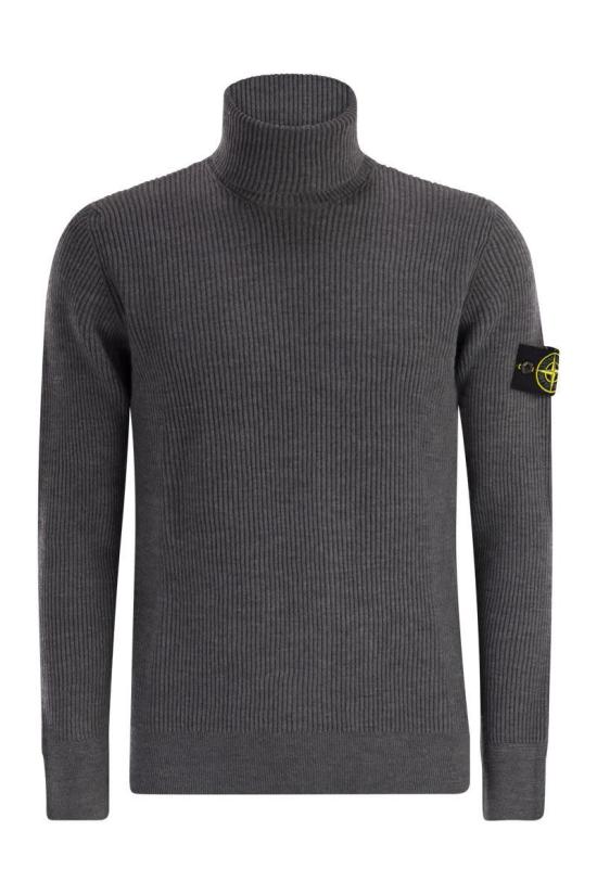 25FW 스톤 아일랜드 5100052 풀 립 RWS 울 터틀넥 스웨터 K2S155100052S00C2V0M67 DARK GREY MELANGE DOM