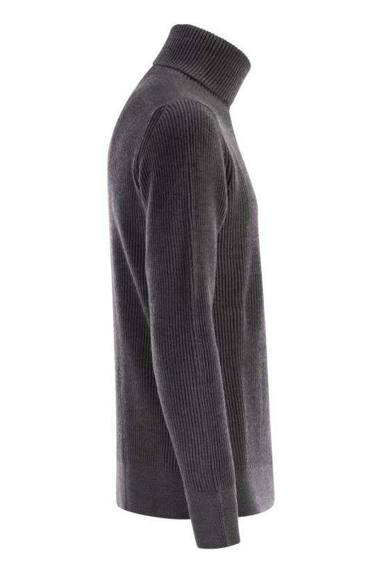 25FW 스톤 아일랜드 5100052 풀 립 RWS 울 터틀넥 스웨터 K2S155100052S00C2V0M67 DARK GREY MELANGE DOM - STONE ISLAND