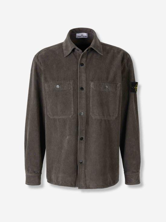 25FW 스톤 아일랜드 오가닉 코튼 코듀로이 오버셔츠 K2S151200012S0212V006B CEMENT DOM
