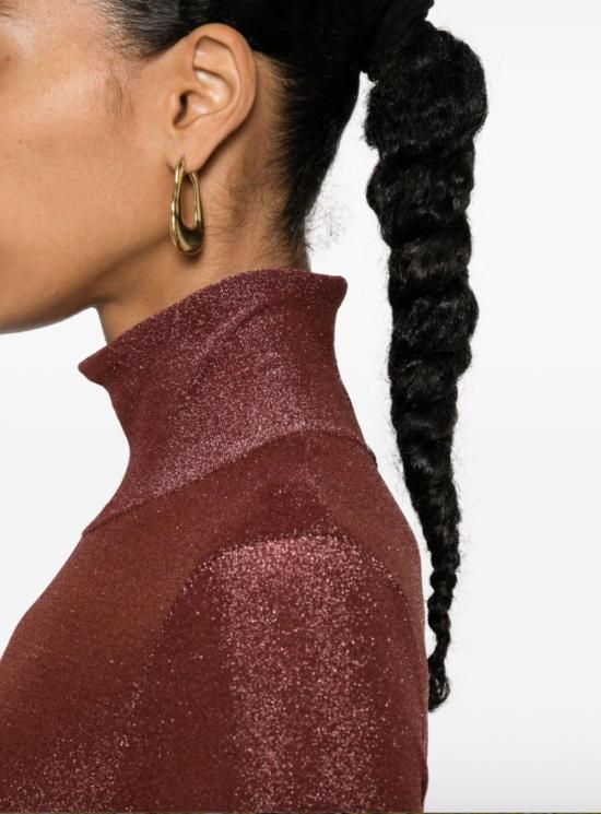  포르테포르테 긴팔 티셔츠 포르테 포르테 루렉스 저지 터틀넥 티셔츠 블러쉬 - FORTE FORTE