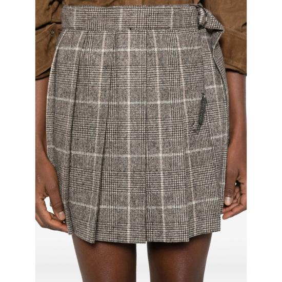 25FW 브루넬로 쿠치넬리 숏 스커트 MV403G3930 C011 BROWN - BRUNELLO CUCINELLI