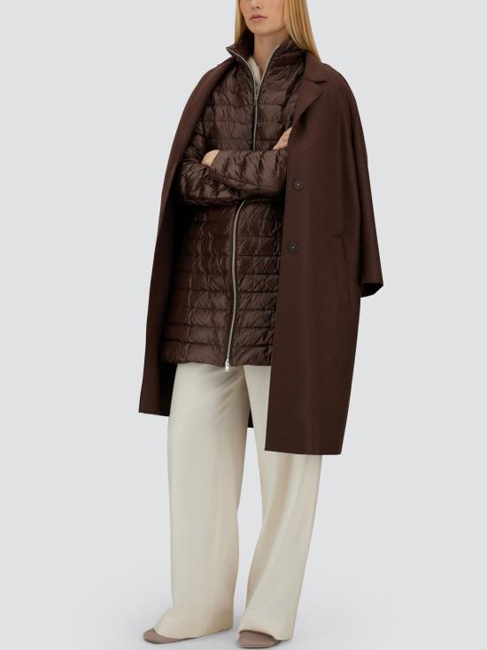 26FW 에르노 펠트 울 & 울트라라이트 나일론 리조트 코트 PI00153DR33372 8810 MARRONE - HERNO