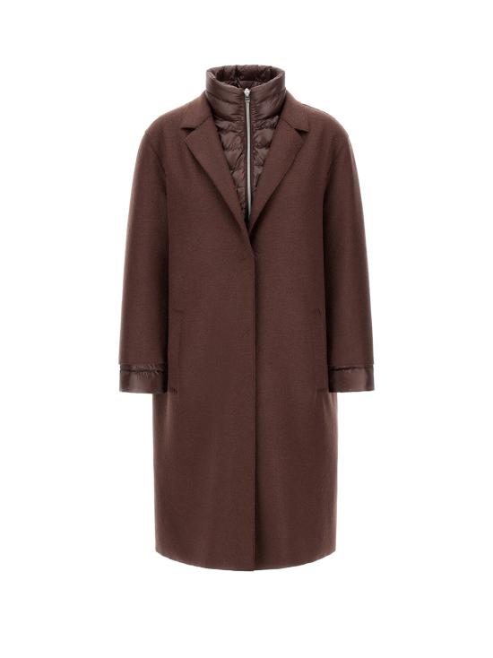 26FW 에르노 펠트 울 & 울트라라이트 나일론 리조트 코트 PI00153DR33372 8810 MARRONE