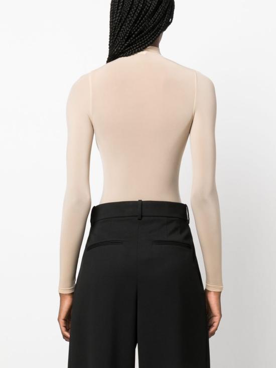 25FW 월포드 바디수트 티셔츠 78313 4816 Beige - WOLFORD