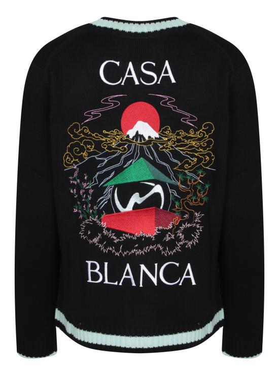 26FW 카사블랑카 가디건 MPF25KW100 01 Black - CASABLANCA