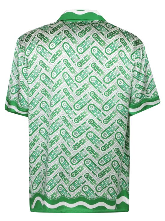 26FW 카사블랑카 반팔 셔츠 MPF25SH003 10 Green - CASABLANCA