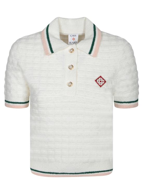 26FW 카사블랑카 폴로 티셔츠 WPF25KW 1017 01 White