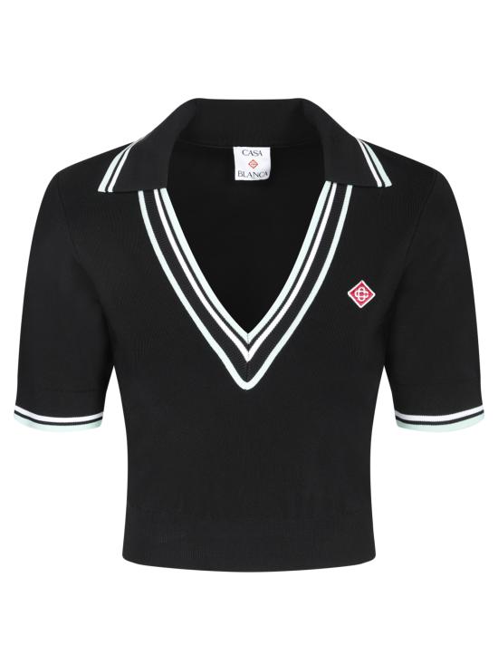 26FW 카사블랑카 폴로 티셔츠 WPF25KW 1018 01 Black