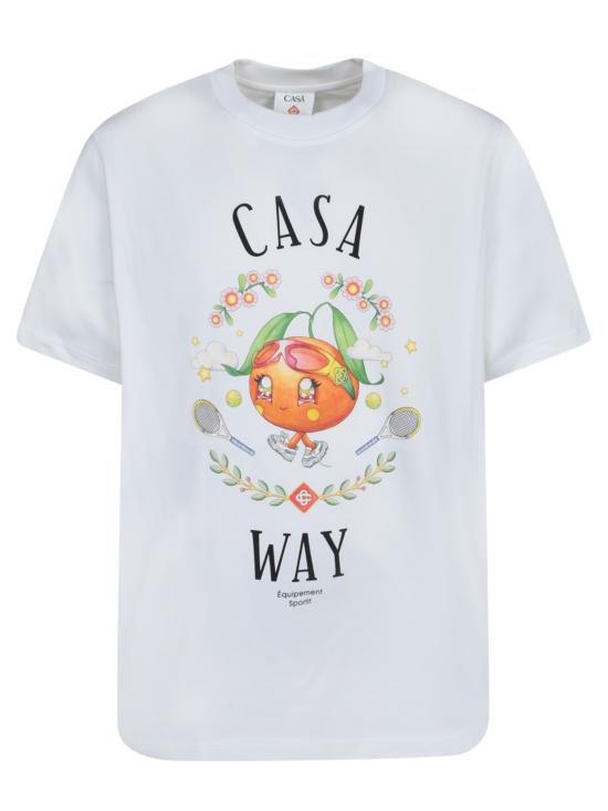 26FW 카사블랑카 반팔 티셔츠 MAW25JTS 001 02 White