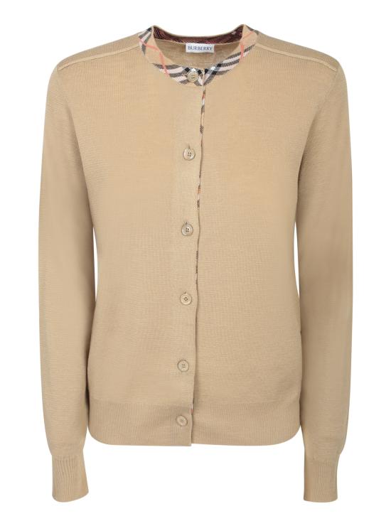 26FW 버버리 체크 트리밍 울 가디건 8112164 B8626 Beige