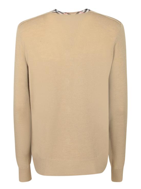 26FW 버버리 체크 트리밍 울 가디건 8112164 B8626 Beige - BURBERRY