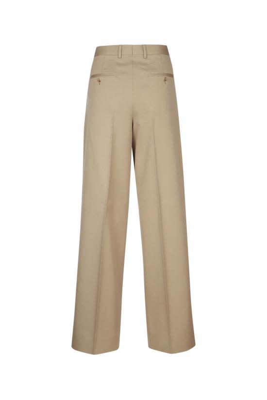25FW 셀린느 코튼 & 울 개버딘 플리츠 트라우저 RP07B0333 02GQ BEIGEMILITAIRE - CELINE