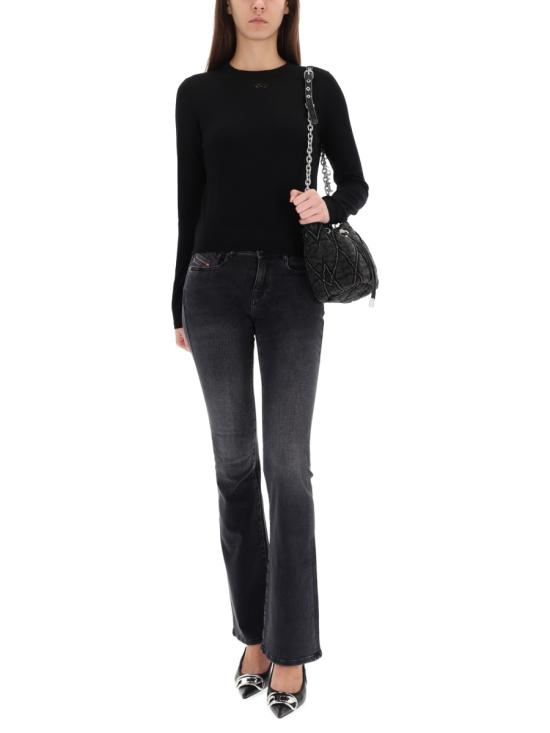 25FW 디젤 M 알리네사 컷아웃 로고 울 점퍼 A17498 0DCCH9XX BLACK - DIESEL