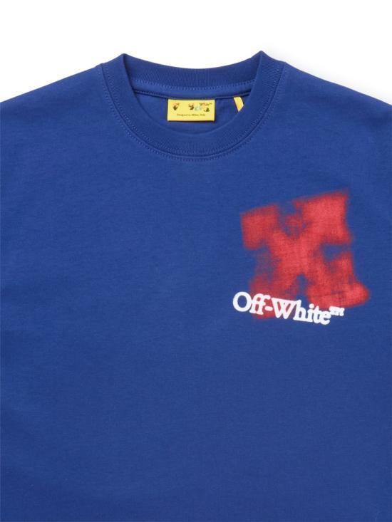 25FW [키즈] 오프화이트 티셔츠 OBAA002K F25JER0064525 BLUE - OFF WHITE