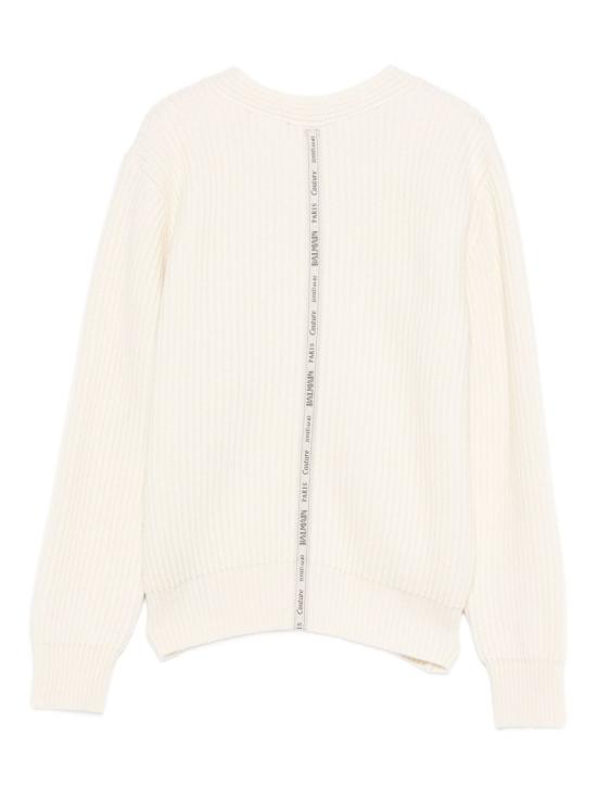 25FW [키즈] 발망 가디건 BX9P70 Z3294 102OR Cream - BALMAIN