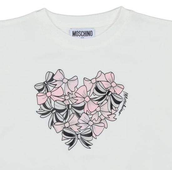 25FW [키즈] 모스키노 티셔츠 HLM060 LBA12 10063 Cloud - MOSCHINO