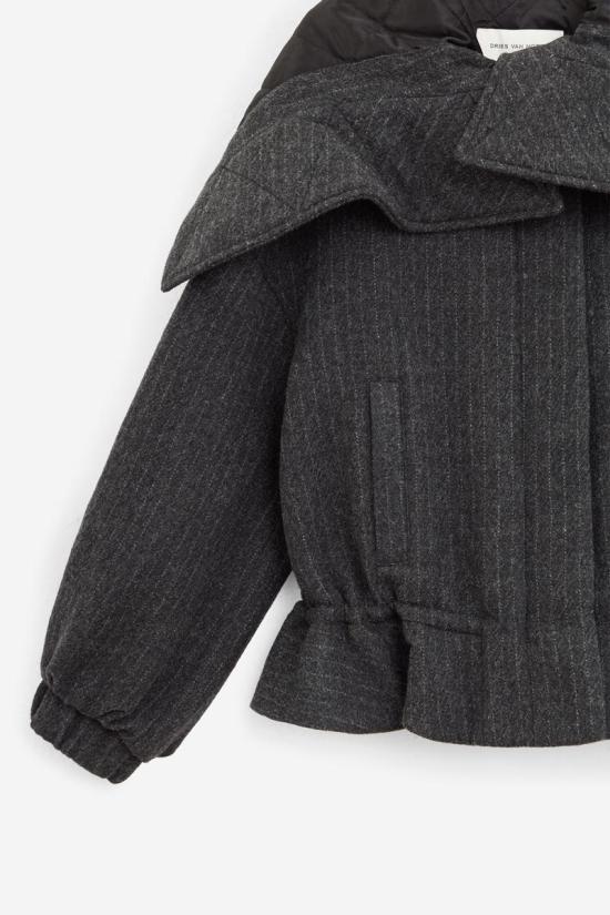 25FW 드리스 반 노튼 숏패딩 117539 10526 2042 Grey - DRIES VAN NOTEN