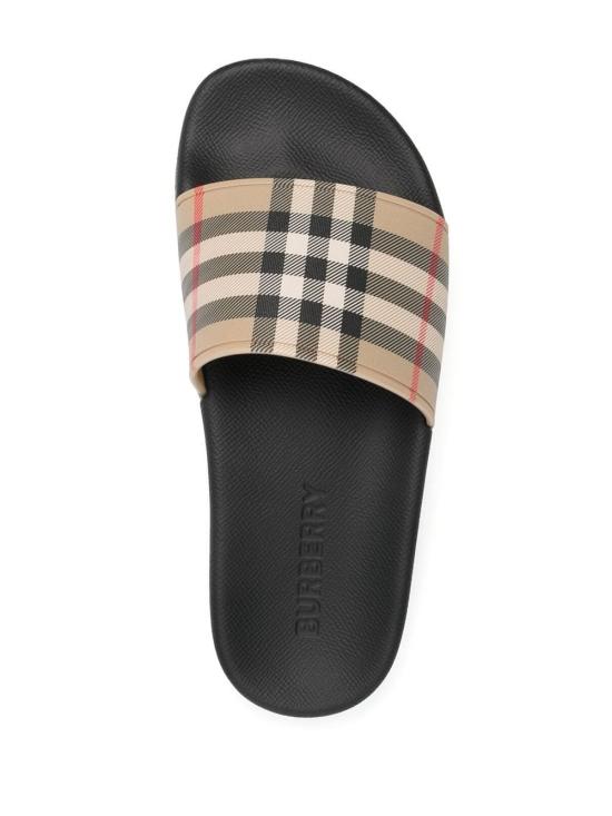 26SS 버버리 체크 프린트 슬라이드 8057037 A7028 Beige - BURBERRY