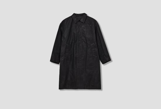 25FW 르메르 코트 후드 레인 - 발수 수지 코튼 캔버스 CO1132 LF1495 블랙