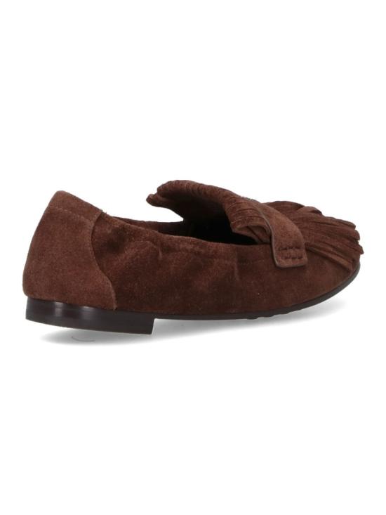 25FW 토리버치 Ballet 프린지 스웨이드 로퍼 176837200 Brown - TORY BURCH