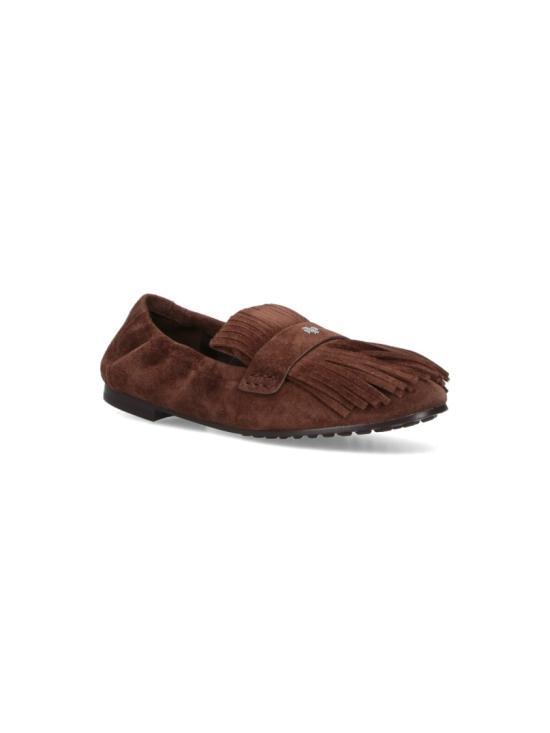 25FW 토리버치 Ballet 프린지 스웨이드 로퍼 176837200 Brown - TORY BURCH