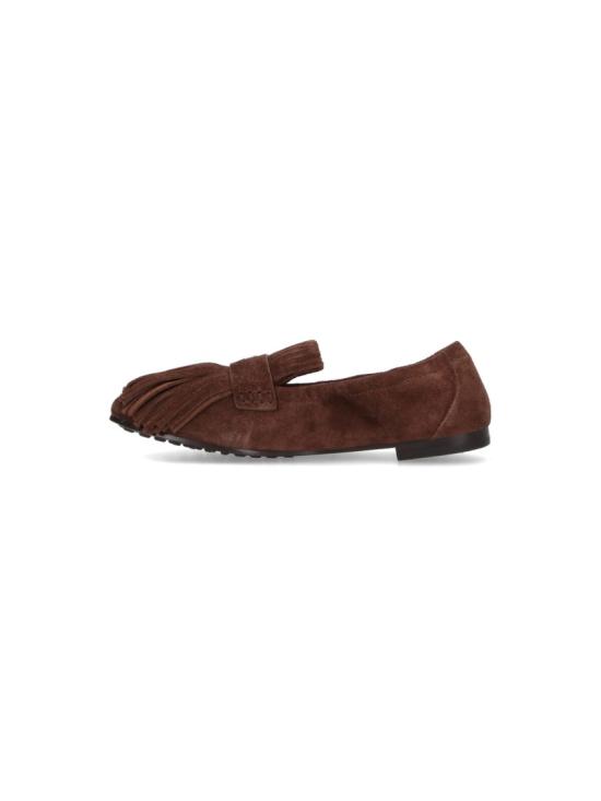25FW 토리버치 Ballet 프린지 스웨이드 로퍼 176837200 Brown - TORY BURCH