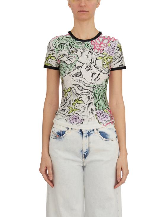 25SS 디젤 반팔 티셔츠 LA166360KNAU141 White