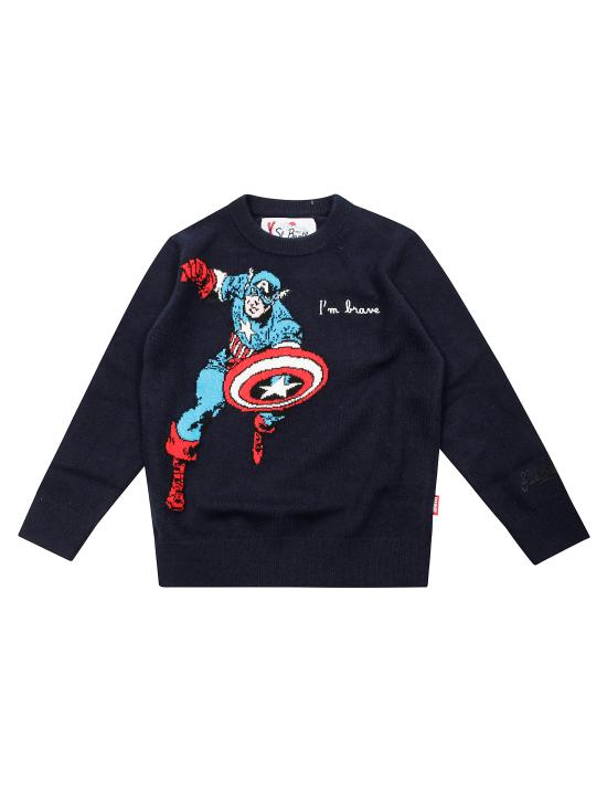 25FW [키즈] 세인트바쓰 가디건 DOU0001 02453I CAPTAIN AMERICA BRAVE 61 EMB BLU