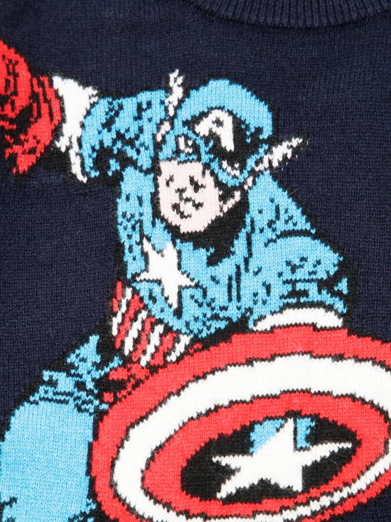 25FW [키즈] 세인트바쓰 가디건 DOU0001 02453I CAPTAIN AMERICA BRAVE 61 EMB BLU - MC2 SAINT BARTH