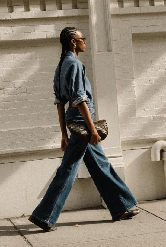  어피스 어파트 데님 팬츠 어피스 아파트 풀 렝스 메리디안 와이드 레그 팬츠 우나 워시 - APIECE APART