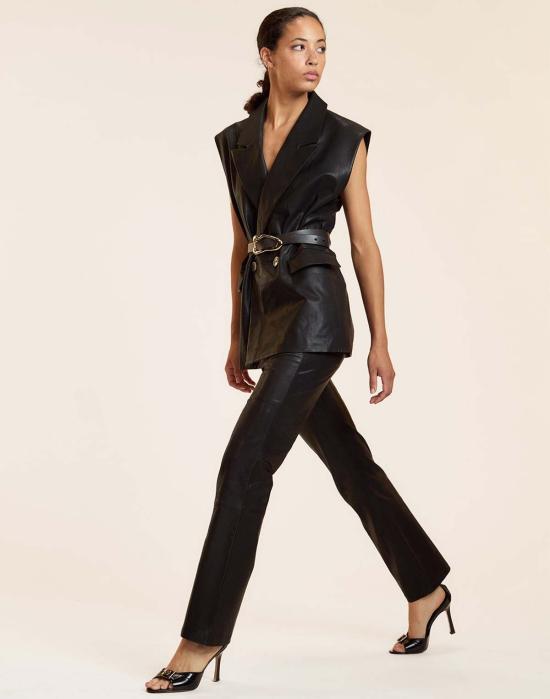  신시아 로리 가죽 팬츠 신시아 로울리 롤라 가죽  블랙 - CYNTHIA ROWLEY