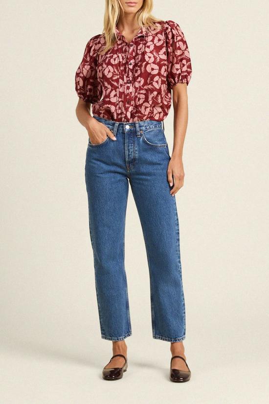  트로바타 블라우스 Trovata 미라  브라이어 로즈우드 - TROVATA