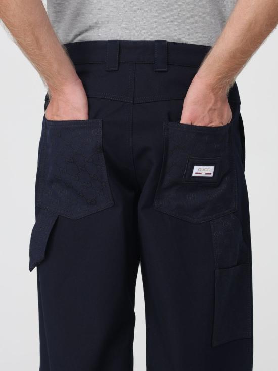 25FW 구찌 헤비 코튼 캔버스 트라우저 810787ZAR7C 4440 Black - GUCCI