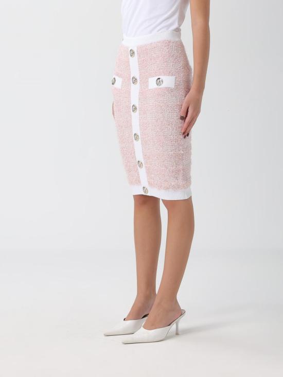 25FW 발망 미디 스커트 FF1LC016KI72 OIN Pink - BALMAIN