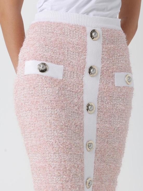 25FW 발망 미디 스커트 FF1LC016KI72 OIN Pink - BALMAIN