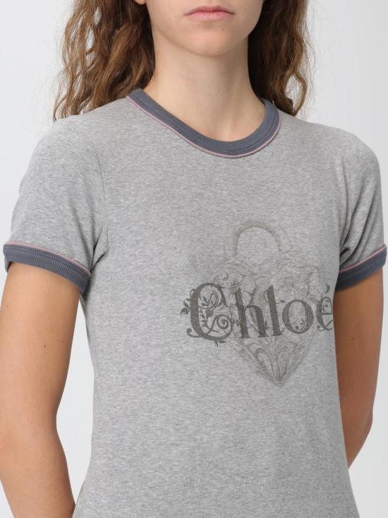 25FW 끌로에 반팔 티셔츠 CH25WJH03195 01B Grey - CHLOE