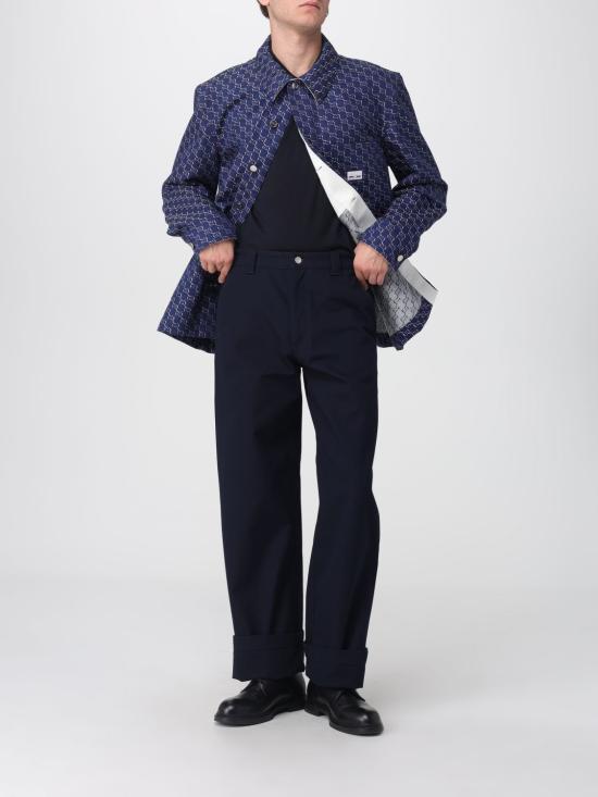 25FW 구찌 웹 니트 폴로 티셔츠 819225XKEJV 4060 Ink - GUCCI