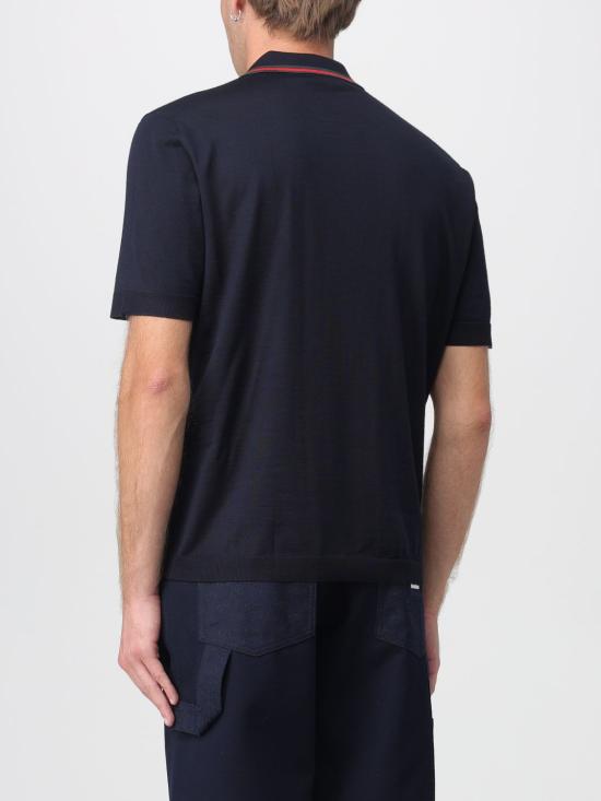 25FW 구찌 웹 니트 폴로 티셔츠 819225XKEJV 4060 Ink - GUCCI