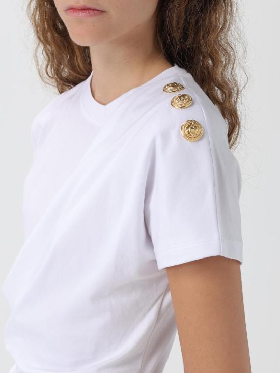 25FW 발망 반팔 티셔츠 FF0EF002GF23 GAB White - BALMAIN