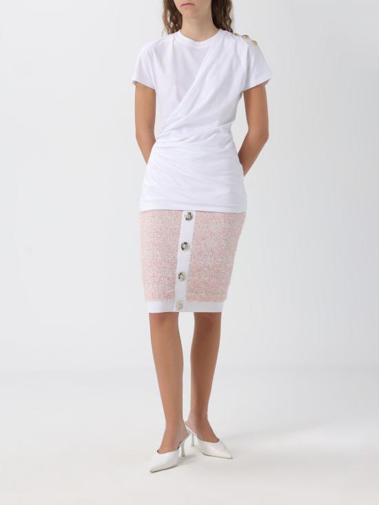 25FW 발망 반팔 티셔츠 FF0EF002GF23 GAB White - BALMAIN