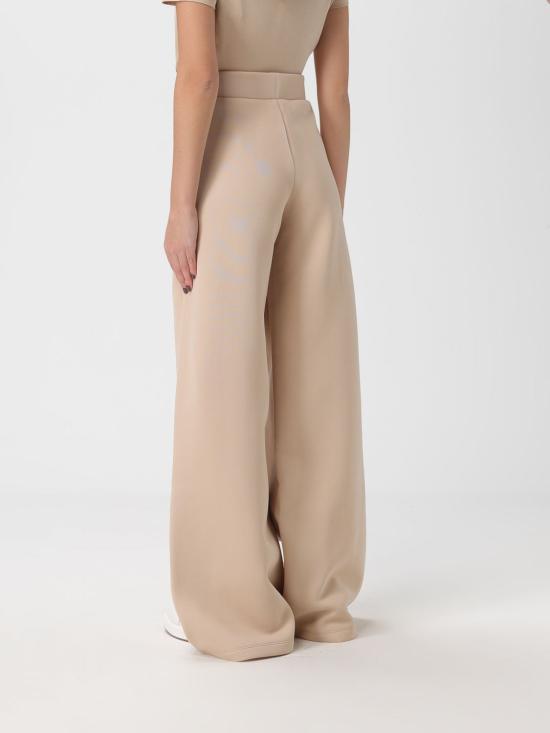 25FW 엠포리오 아르마니 로고 시리즈 코튼 블렌드 와이드 트라우저 7W000526AF13151 U1046 Beige - EMPORIO ARMANI