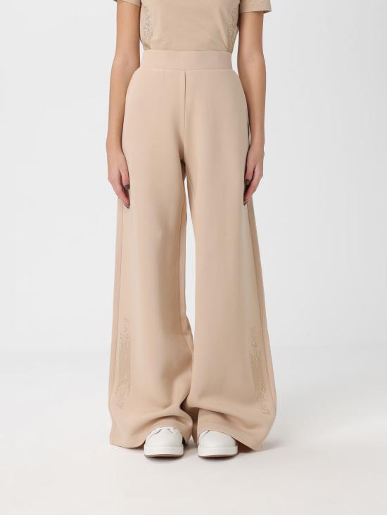 25FW 엠포리오 아르마니 로고 시리즈 코튼 블렌드 와이드 트라우저 7W000526AF13151 U1046 Beige