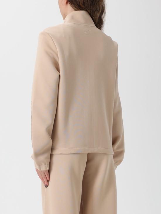 25FW 엠포리오 아르마니 로고 시리즈 코튼 블렌드 집업 스웨트셔츠 7W000523AF13151 U1046 Beige - EMPORIO ARMANI