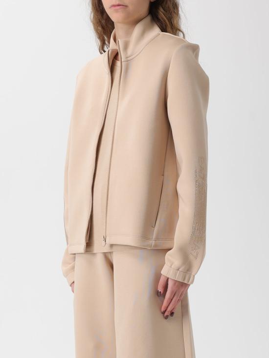 25FW 엠포리오 아르마니 로고 시리즈 코튼 블렌드 집업 스웨트셔츠 7W000523AF13151 U1046 Beige - EMPORIO ARMANI