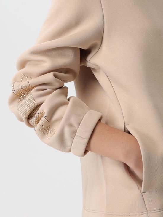 25FW 엠포리오 아르마니 로고 시리즈 코튼 블렌드 집업 스웨트셔츠 7W000523AF13151 U1046 Beige - EMPORIO ARMANI