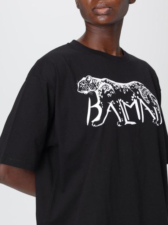 25FW 발망 반팔 티셔츠 FF0EH005GF22 EAB Black - BALMAIN