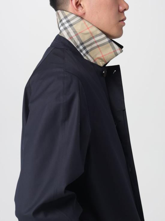 25FW 버버리 미드 렝스 본딩 개버딘 카 코트 8110980 Navy - BURBERRY